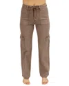 Grace & Lace Sueded Twill Cargo Pants In Caribou In Brown