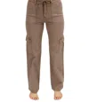 Grace & Lace Sueded Twill Cargo Pants In Caribou In Multi