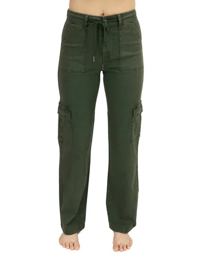 Grace & Lace Sueded Twill Cargo Pants In Deep Green In Multi