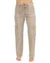 Grace & Lace Sueded Twill Cargo Pants In Khaki In Green