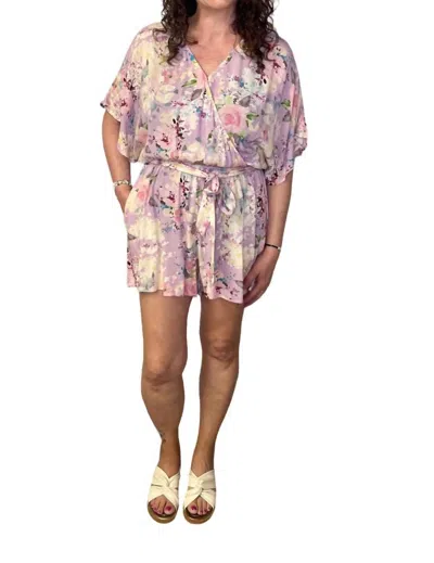 Grace & Lace Sweetest Floral Romper In Purple Floral In Multi