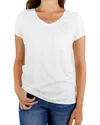 Grace & Lace True Fit Perfect Pocket Tee In Ivory In White