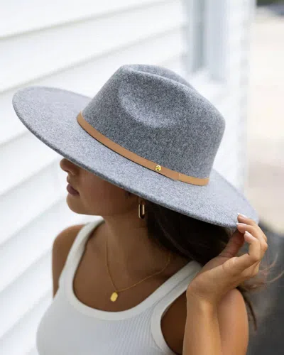 Grace & Lace Wide Brim Felt Hat In Charcoal