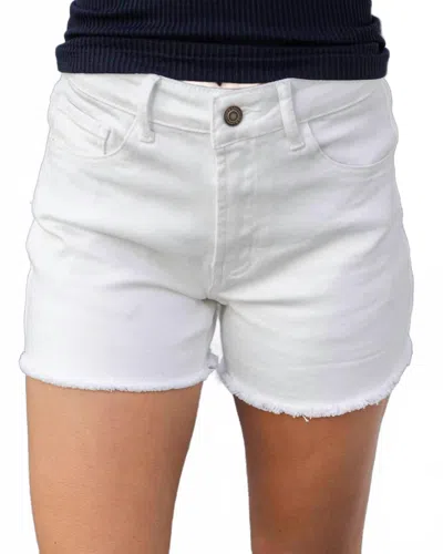 Grace & Lace Women's Casual Colored Denim Shorts In White