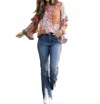 Grace & Lace Women's Mixed Print Autumn Top In Orange In Multi