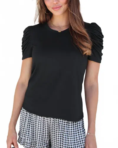Grace & Lace Women's Ruched Top In Black