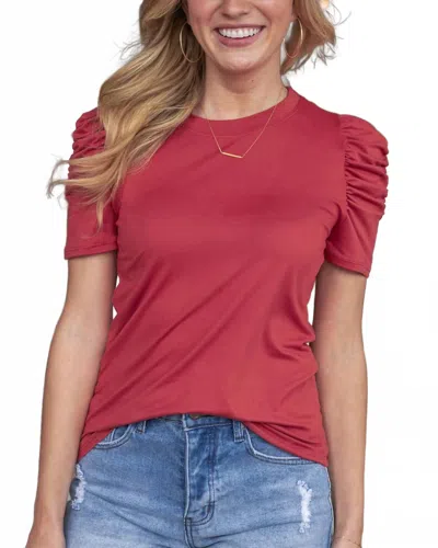 Grace & Lace Women's Ruched Top In Clay In Red