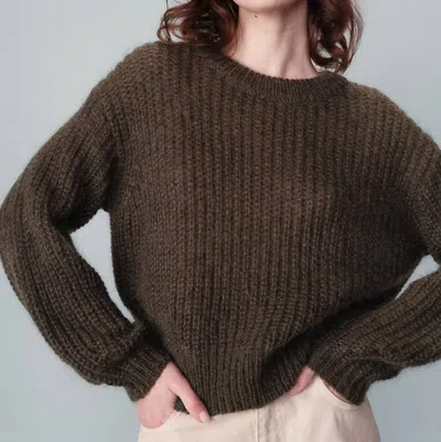 Grace & Mila Naissance Crew Sweater In Olive In Green