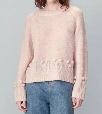 Grace & Mila Naurine Embroidered Sweater In Light Pink