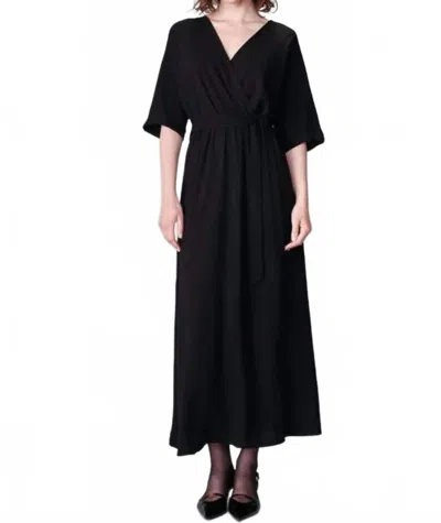 Grace & Mila Naya Long Wrap Dress In Black