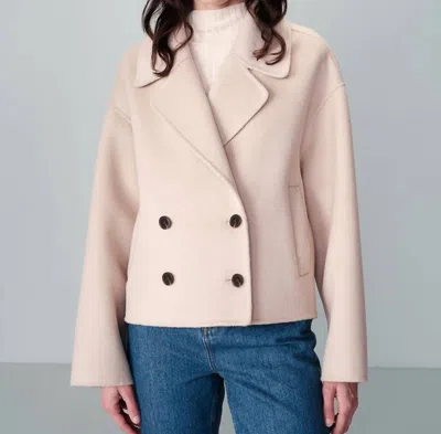 Grace & Mila Nola Crop Coat In Sable In Blue