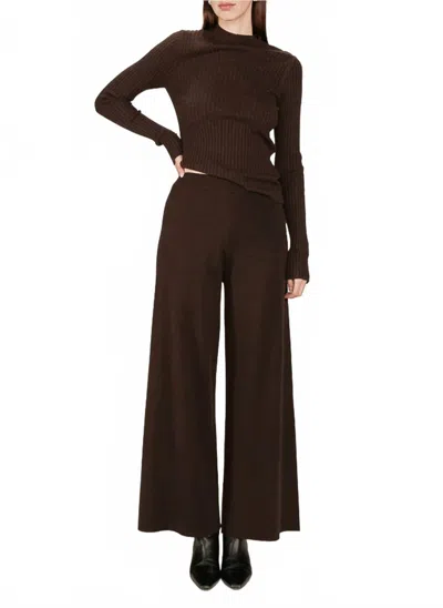 Grace & Mila Sap Knit Trousers In Chocolate In Gold