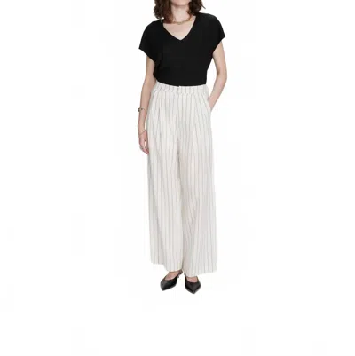 Grace & Mila Straight Linen Tailored Pants In White