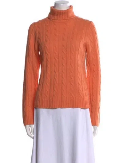 Pre-owned Grace Cashmere Turtleneck Sweater In Orange