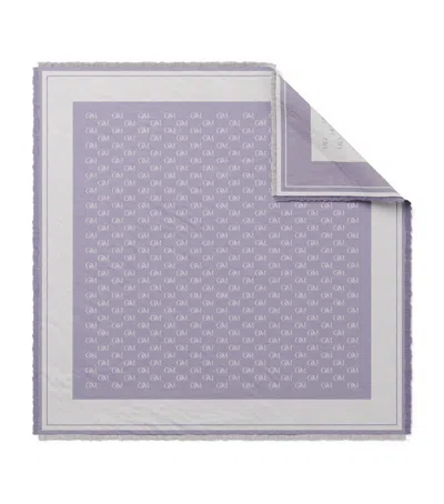 Grace De Monaco Silk The Monogram Scarf In Purple