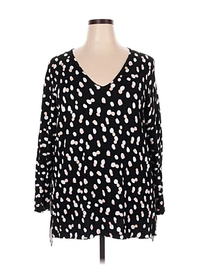 Pre-owned Grace Elements 3/4 Sleeve Blouse In Black