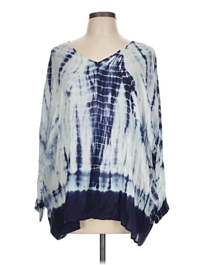 Pre-owned Grace Elements 3/4 Sleeve Blouse In Blue