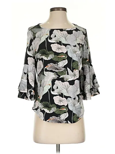Pre-owned Grace Elements 3/4 Sleeve Blouse In Gray