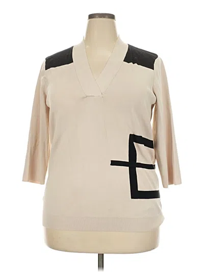 Pre-owned Grace Elements 3/4 Sleeve Blouse In Ivory