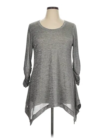 Pre-owned Grace Elements 3/4 Sleeve T-shirt In Gray