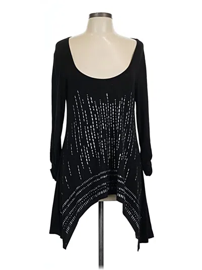 Pre-owned Grace Elements Long Sleeve Blouse In Black