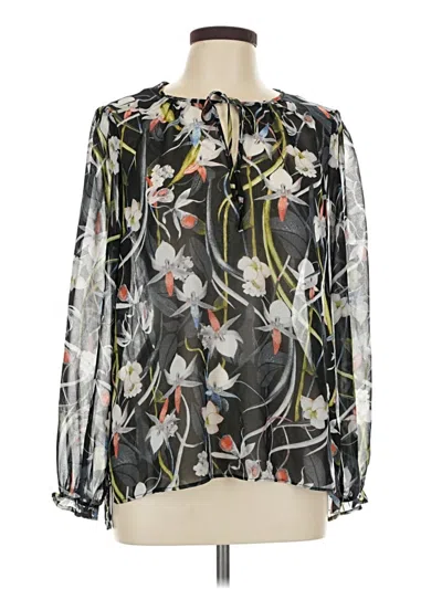 Pre-owned Grace Elements Long Sleeve Blouse In Black