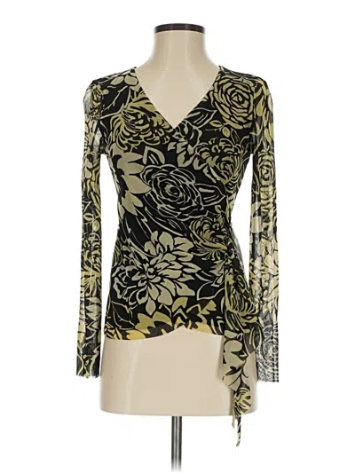 Pre-owned Grace Elements Long Sleeve Blouse In Gold