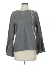 Grace Elements Long Sleeve Blouse In Gray