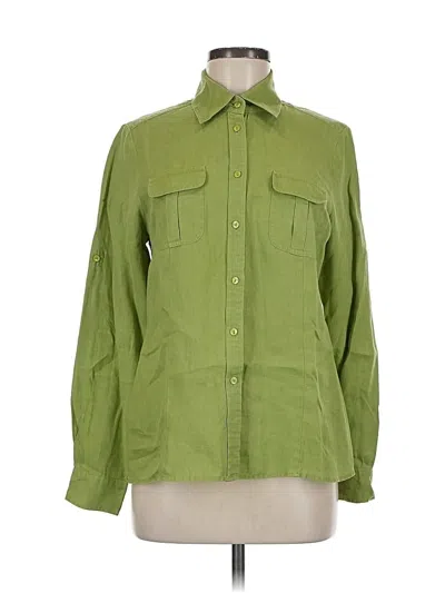 Pre-owned Grace Elements Long Sleeve Button Down Shirt In Green