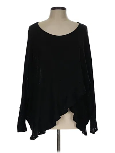 Pre-owned Grace Elements Long Sleeve Top Black One Shoulder Neckline Tops
