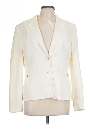 Pre-owned Grace Elements Long Sleeve Top Ivory Plunge Neckline Tops In White