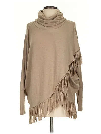 Pre-owned Grace Elements Poncho In Tan