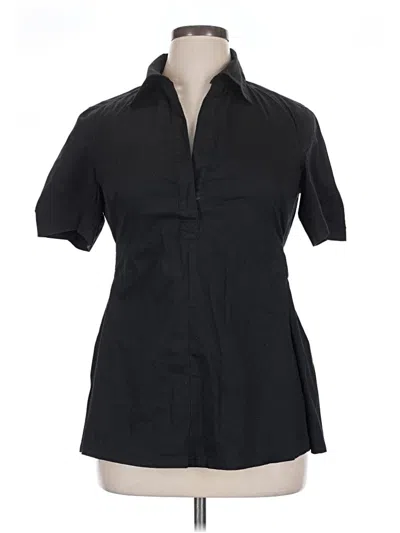 Pre-owned Grace Elements Short Sleeve Blouse In Black