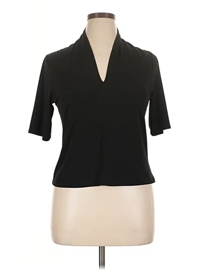 Pre-owned Grace Elements Short Sleeve Blouse In Black
