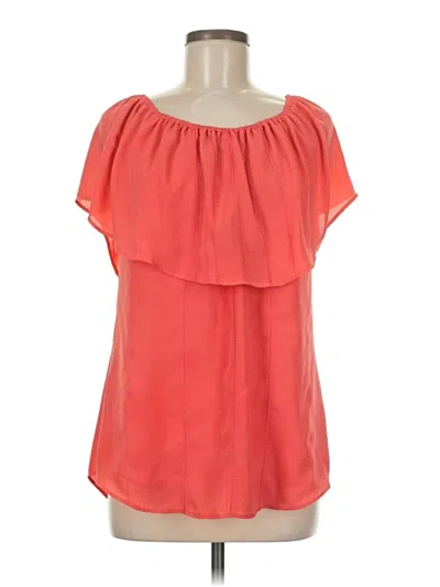 Pre-owned Grace Elements Short Sleeve Blouse In Orange