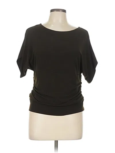 Pre-owned Grace Elements Short Sleeve Top Black Boatneck Tops