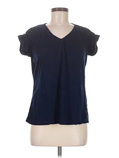 Pre-owned Grace Elements Short Sleeve Top Blue V-neck Tops