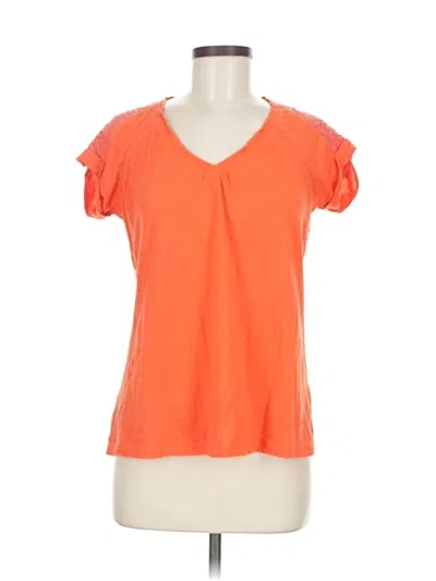Pre-owned Grace Elements Short Sleeve Top Orange V Neck Tops