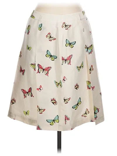 Pre-owned Grace Elements Silk Skirt In Ivory
