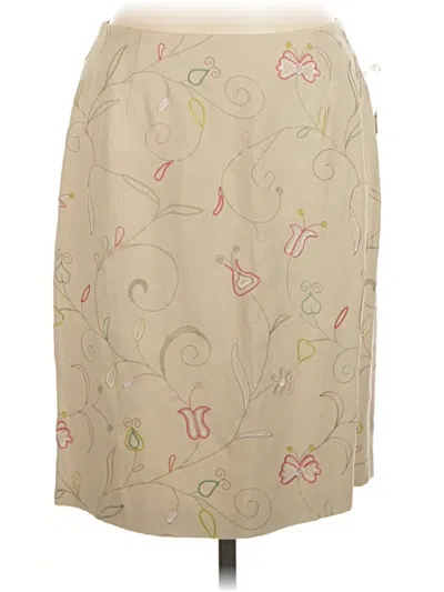 Pre-owned Grace Elements Silk Skirt In Tan
