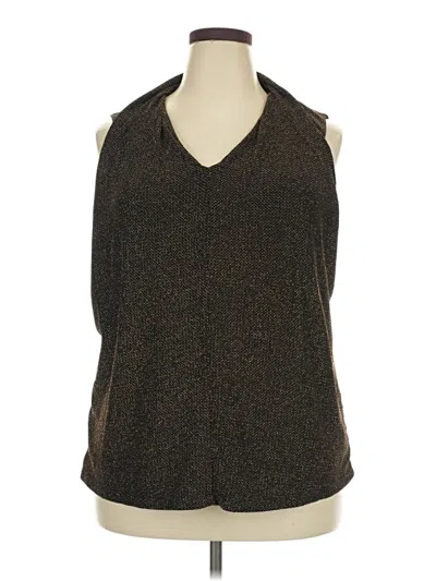 Pre-owned Grace Elements Sleeveless Blouse In Brown