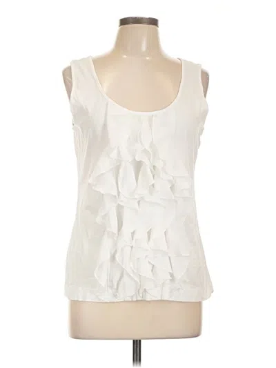 Pre-owned Grace Elements Sleeveless Blouse In White
