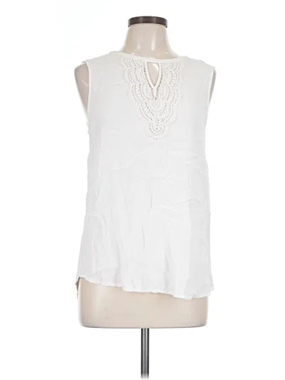 Pre-owned Grace Elements Sleeveless Blouse In White