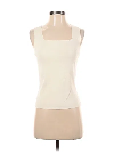 Pre-owned Grace Elements Sleeveless Top Ivory Scoop Neck Tops In White