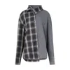 Grace Elwood Convertible Oversized Double Check Pattern Shirt