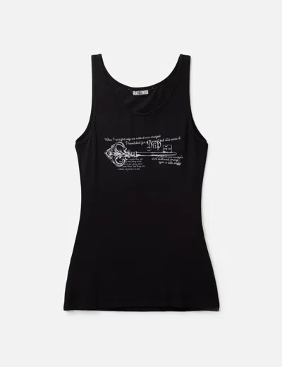 Grace Elwood Key Printed Long Sleeveless In Black