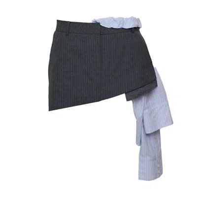 Grace Elwood Peek-out Shirt Skirt In Black