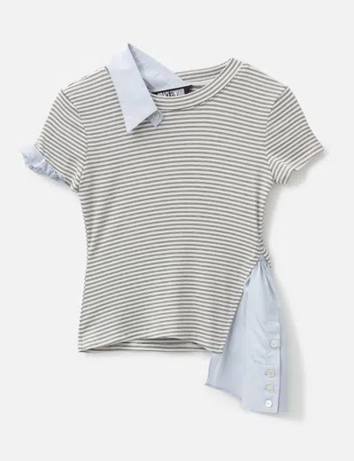 Grace Elwood Shirts Detail Jersey In Blue