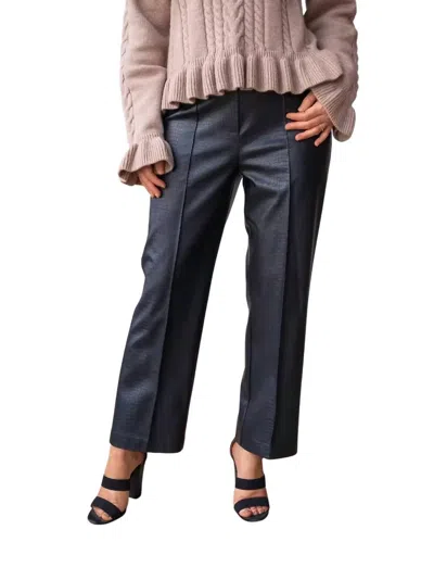 Grace + Emma Always Edgy Snake Print Faux Leather Pants In Black Snake Print In Blue
