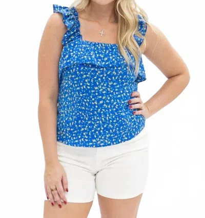 Grace + Emma Amber Tank Top In Blue Floral